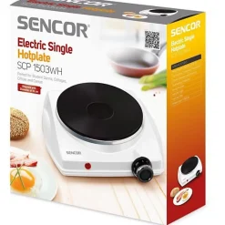 Plaque de Cuisson - Mobile Electrique Plaque de cuisson électrique - SENCOR - SCP 1503WH-EUE4 - 1500 W - 1 foyer - Blanc