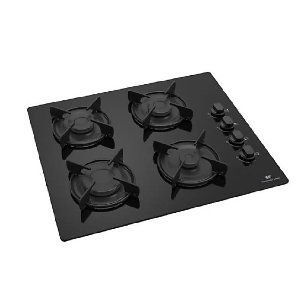 Plaque de Cuisson - Table a GAZ Table 4 foyers CONTINENTAL EDISON - Gaz - Verre noir