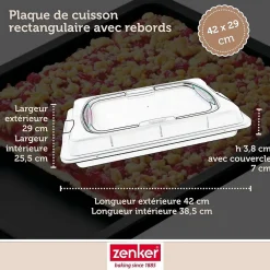 Plaque de cuisson 42 x 29 cm avec couvercle Zenker Special To Go