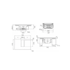 Plaque de cuisson aspirante induction 78cm 4 feux 7400w noir Elica PRF0193270