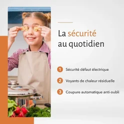 Plaque de Cuisson Domino 2 Feux - Commandes Boutons & Manettes - Grand Foyer 18 cm - 3000W