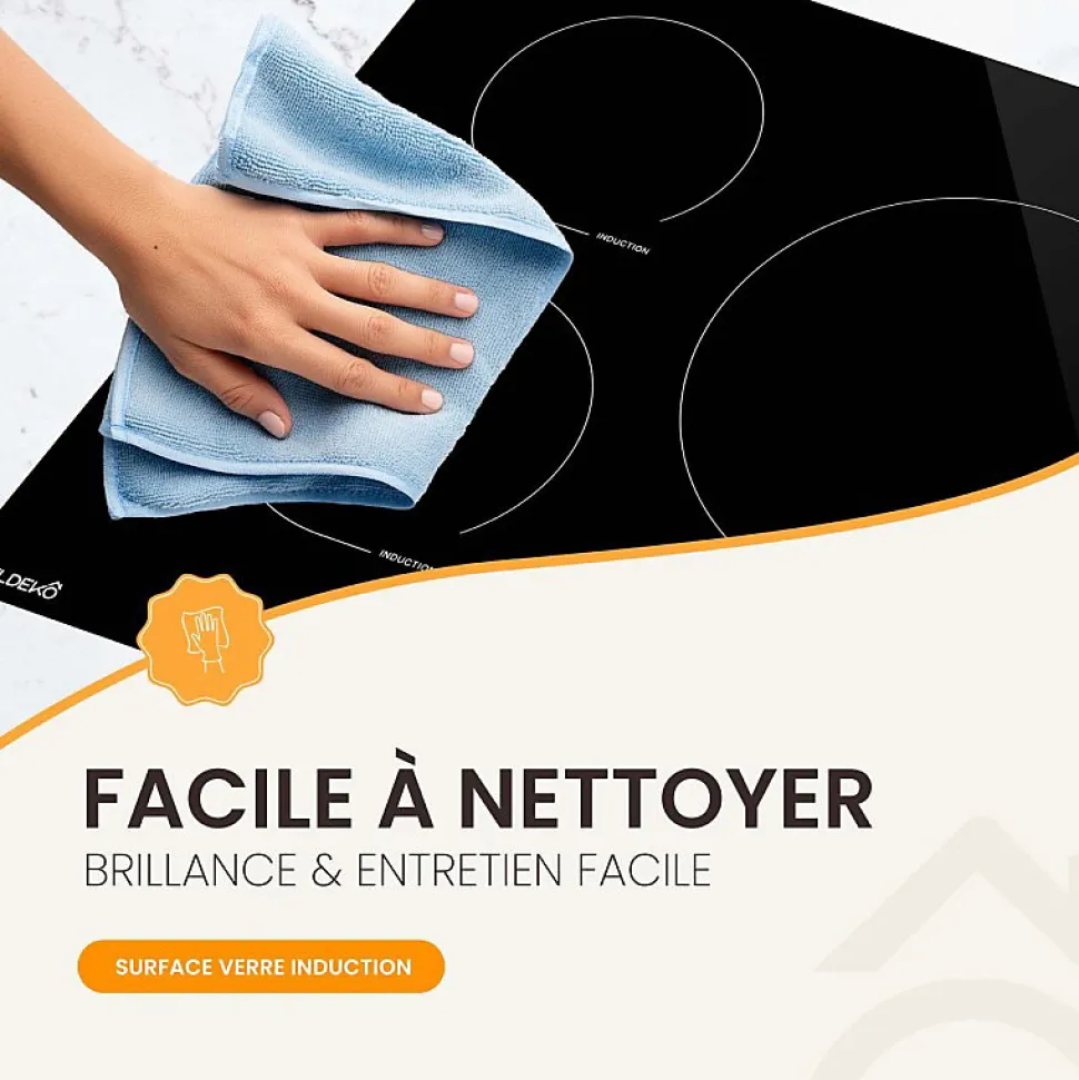 Plaque de cuisson encastrable à induction - 3 foyers, 6200 W avec minuteur intégré