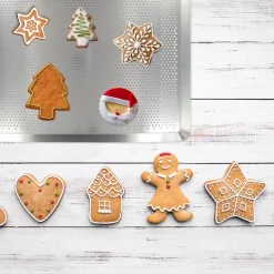 Plaque de cuisson four microperforée de 40 x 30 cm et 7 emporte-pièces de Noël inox Zenker Noël