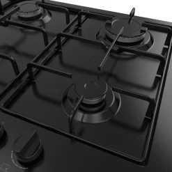 Plaque de cuisson gaz 4 foyers - coloris noir - l.58 x P.51 x H.8,3 cm NN4BGASBUK