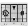 Plaque de cuisson gaz 4 foyers - coloris argent - l.60 x P.51 x H.4,2 cm - Smeg P261XGH