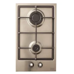 Plaque de cuisson gaz 2 foyers Cooke & Lewis coloris inox l.30,5 x P.51 x H.8,5 cm