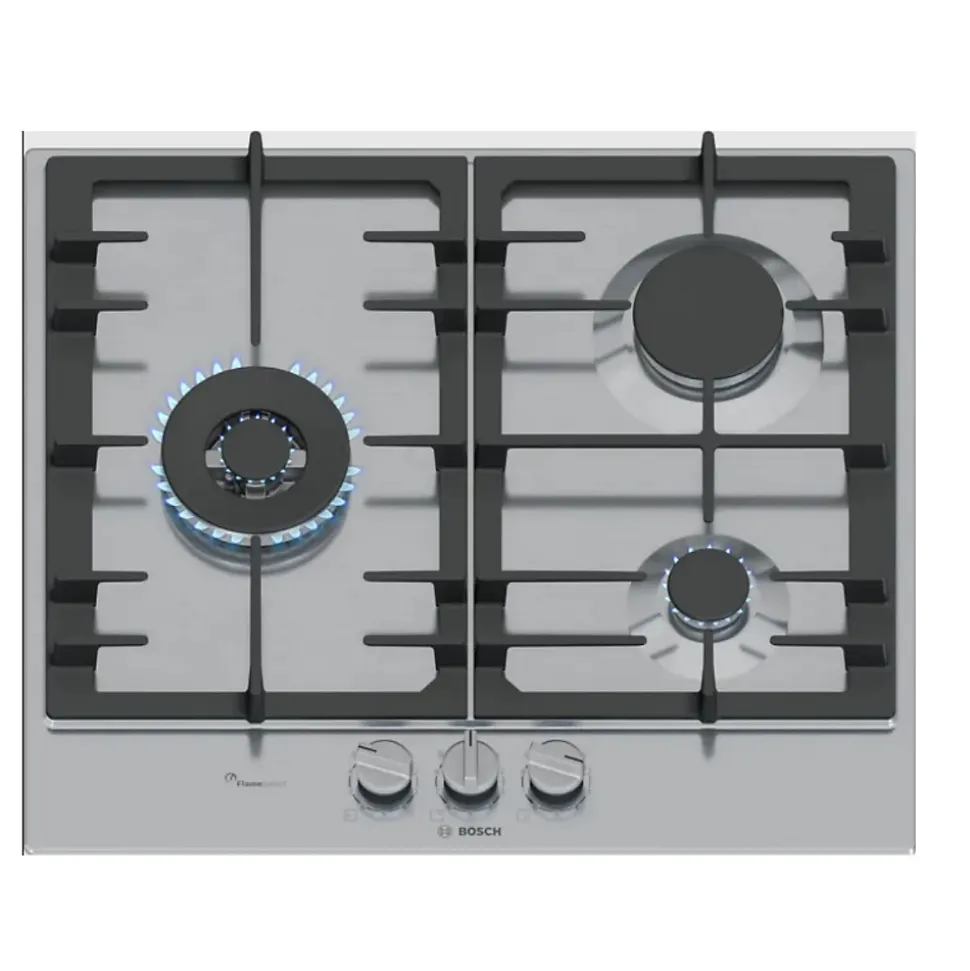 Plaque de cuisson gaz 60cm 3 feux 8000w Bosch PCC6A5I90 série 6