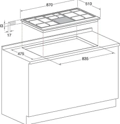 Plaque de cuisson gaz hotpoint 51 cm