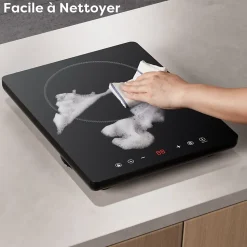 Plaque de cuisson induction Portable 1 Feux 2000W 9 Niveaux de Puissance Verrouillage Enfant Minuterie CDV201T