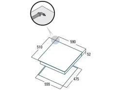 Plaque de cuisson induction cata 3 foyers 1000 W 60 cm