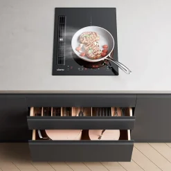 Plaque de cuisson induction aspirante L39cm 3200w 2 foyers plaque avec hotte intégré 500m3h boost recyclage ou évacuation Ciarra