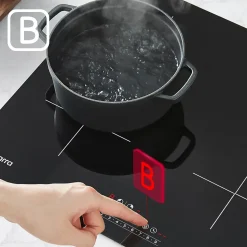 Plaque de cuisson induction 4 foyers 7200W L59xP52cm 9 puissance booster minuterie tactile Ciarra CD4BBIH