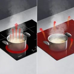 Plaque de cuisson induction 4 foyers 7200W L59xP52cm 9 puissance booster minuterie tactile Ciarra CD4BBIH