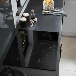 Plaque de cuisson induction 4 foyers Cooke & Lewis coloris noir l. 59 x P. 52 x H. 6,5 cm
