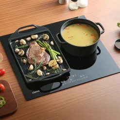 Plaque de cuisson induction 3 foyers 6500W L59xP52cm flexizone 9 puissance boosters minuteur Ciarra CD3BFBIH