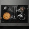 Plaque de cuisson induction avec hotte intégrée 7000W L83cm 500m3h 4 foyers booster flex zone recyclage evacuation Ciarra