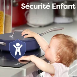 Plaque de cuisson induction 3 foyers 6200W fonction boost L59xP52cm 9 puissances securité enfant auto-stop minuterie Ciarra CD3BIH