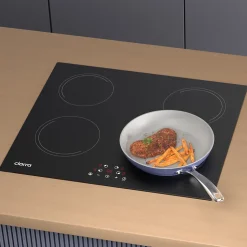 Plaque de cuisson induction 4 Foyers 6000W L59xP52cm commande tactile minuteur 9 niveaux Ciarra CABBIH4-E