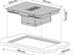 Plaque de cuisson induction 4 foyers GoodHome coloris gris anthracite l. 77 x P. 52 x H. 25 cm
