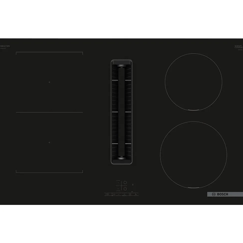 Plaque de cuisson induction avec aspiration intégrée l.75 cm 7400W 4 foyers Bosch