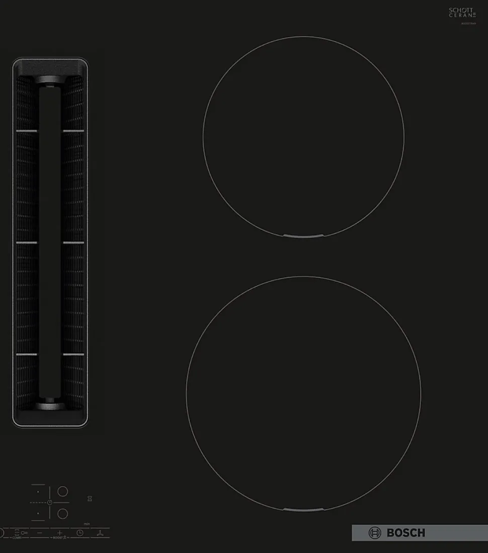 Plaque de cuisson induction avec aspiration intégrée l.75 cm 7400W 4 foyers Bosch