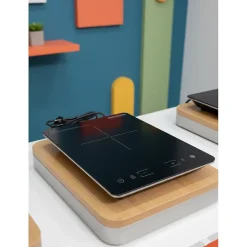 Plaque de cuisson induction simple 2000W portable, interface tactile, sécurité enfant