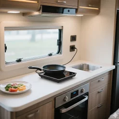 Plaque de cuisson induction simple 2000W portable, interface tactile, sécurité enfant