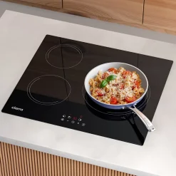 Plaque de cuisson induction 3 feux 5600W L59xP52cm 9 niveaux de puissance commande tactile minuteur individuel Ciarra CABBIH3-E
