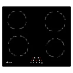 Plaque de cuisson induction 4 foyers 6000W L59xP52cm commande tactile 9 niveaux de puissance minuterie Ciarra CD4BIH-A