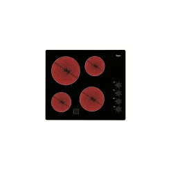 Plaque de Cuisson Vitrocéramique Noir 4 Foyers 6 niveaux de puissance WHIRLPOOL