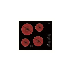 Plaque de Cuisson Vitrocéramique Noir 4 Foyers 6 niveaux de puissance WHIRLPOOL