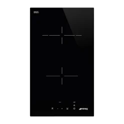Plaque de cuisson vitrocéramique 2 foyers Smeg coloris noir l.30 x P.51 x H.5,8 cm