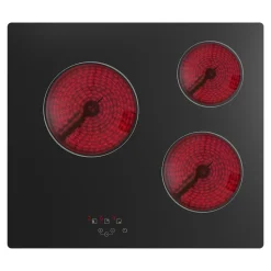 Plaque de cuisson vitrocéramique 3 foyers - coloris noir - l.59 x P.52 x H.5,2 cm NN3ZCR60EU
