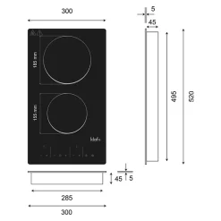 Plaque de cuisson vitrocéramique 2 feux - KLAF