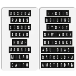 Plaque de protection verre trempé Airport décor "noms des villes", 2 pièces