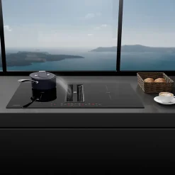 Plaque Induction Aspirante 83cm Plaque avec Hotte intégrée 500m3h Filtre à Plasma A+ Booster 2 Flexizones CIARRA