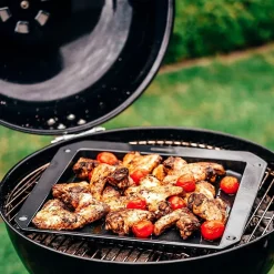 Plaque ondulée et perforée pour four et barbecue en tôle 38 x 33 cm FM Professional Barbecue