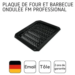 Plaque ondulée et perforée pour four et barbecue en tôle 38 x 33 cm FM Professional Barbecue