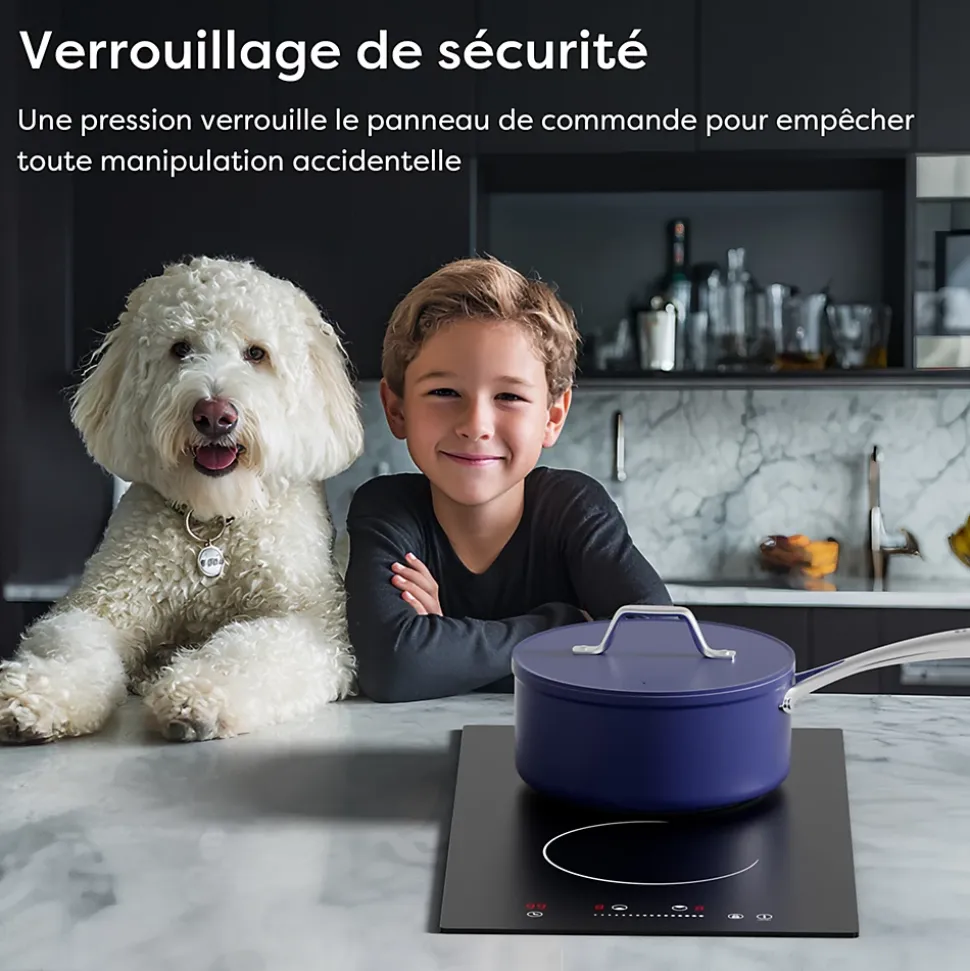 Plaque Vitrocéramique 2 Foyer 3000W Sécurité Enfant Minuterie Individuel 99min Commande Tactile CDVER302 CDV