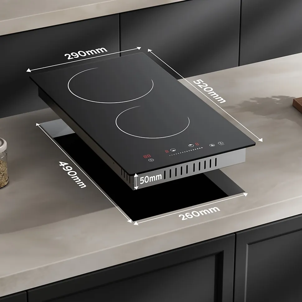 Plaque Vitrocéramique 2 Foyer 3000W Sécurité Enfant Minuterie Individuel 99min Commande Tactile CDVER302 CDV