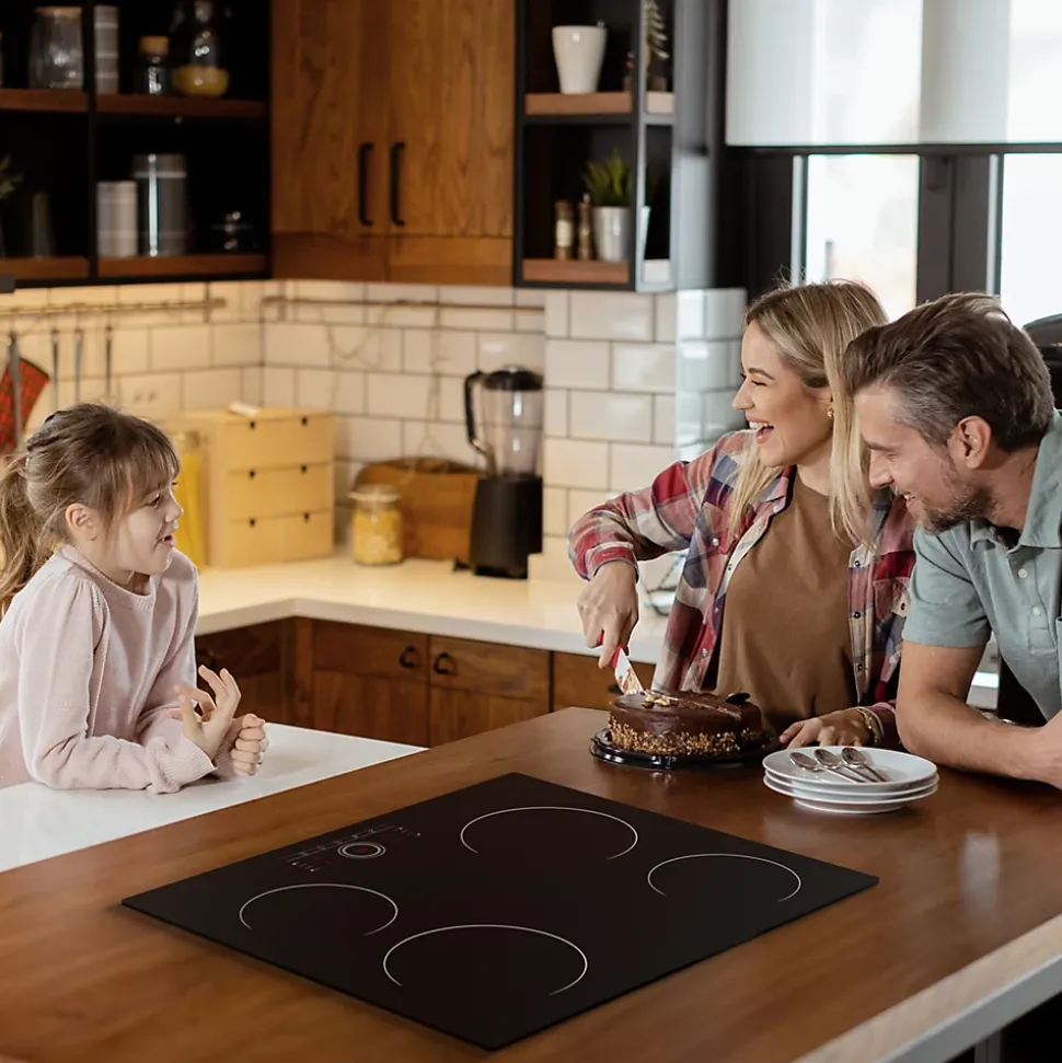 Plaque Vitrocéramique 4 Foyers Encastrable 6000W 9 Niveaux Minuterie 99 Min Commande Tactile Sécurité Enfant CDVER604 CDV