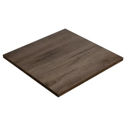 Plateau laminé chêne chocolat 90 x 90 cm pour bureau, table, table basse