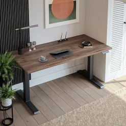 Plateau laminé chêne chocolat 138 x 68 cm pour bureau, table, table basse