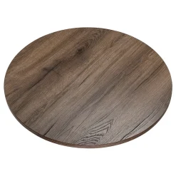 Plateau laminé chêne chocolat rond, diamètre 90 cm, pour bureau, table, table basse