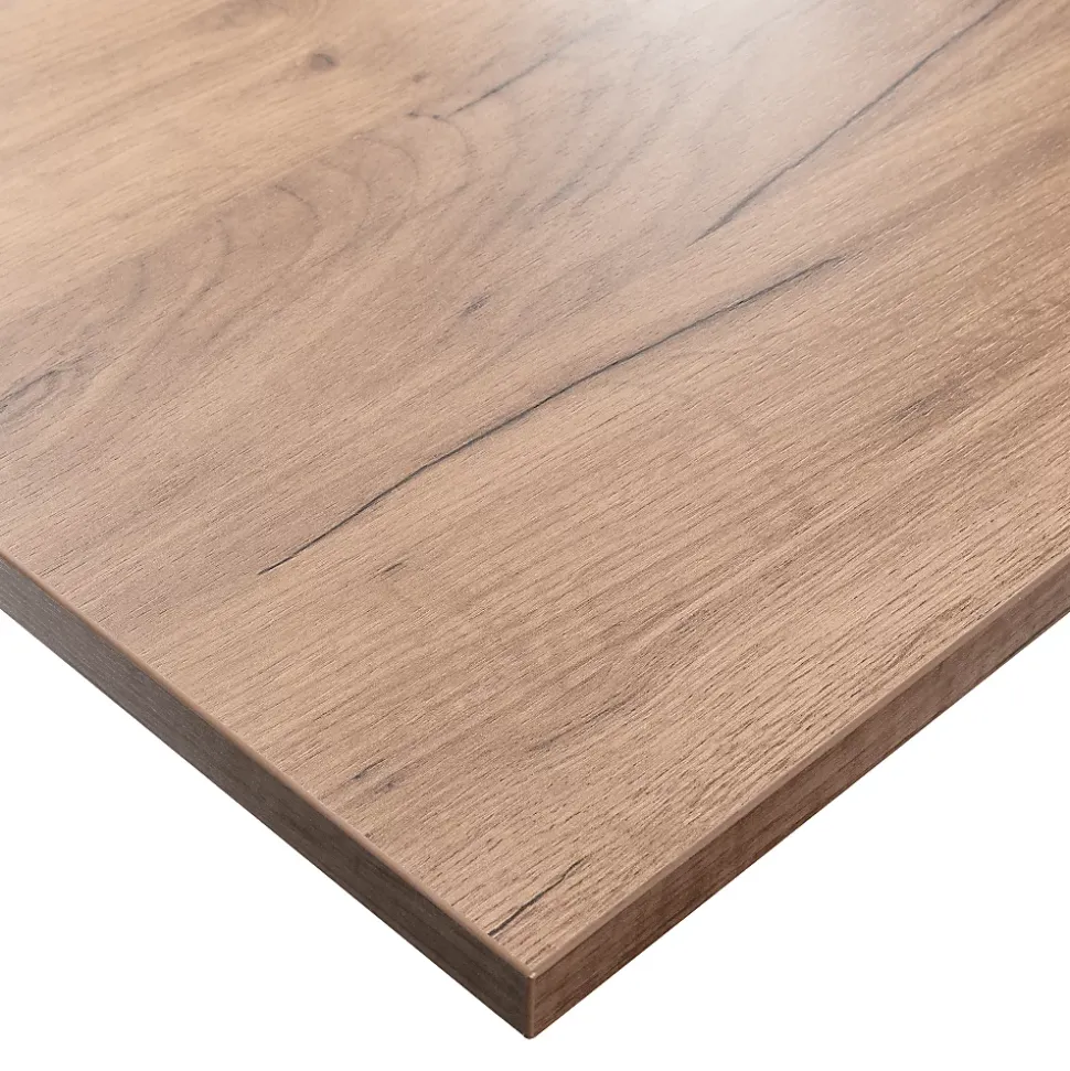Plateau laminé chêne craft 90 x 90 cm pour bureau, table, table basse