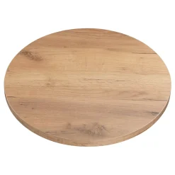 Plateau laminé chêne craft rond, diamètre 50 cm, pour bureau, table, table basse
