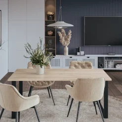 Plateau laminé chêne sonoma 138 x 68 cm pour bureau, table, table basse