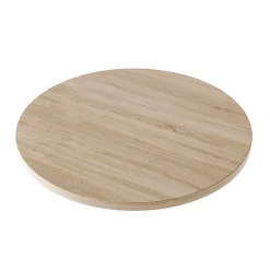 Plateau laminé chêne sonoma rond, diamètre 50 cm, pour bureau, table, table basse