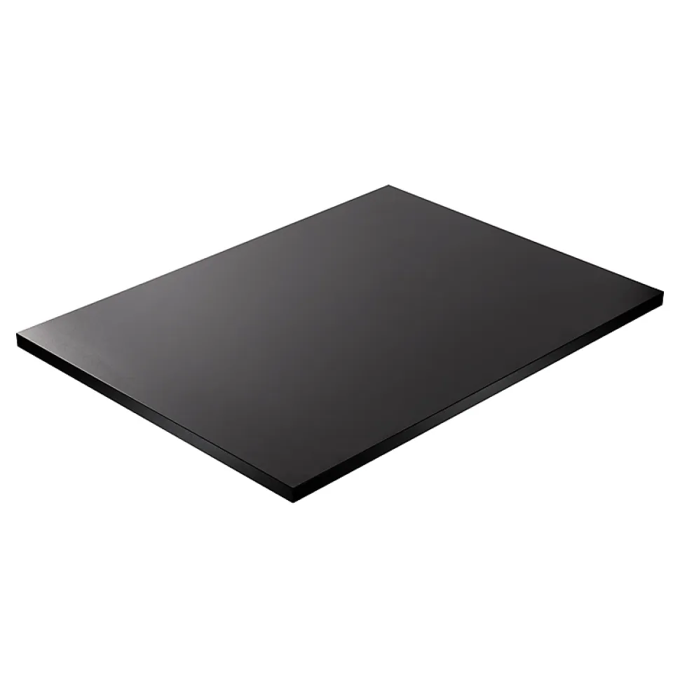 Plateau laminé noir 138 x 80 cm pour bureau, table, table basse