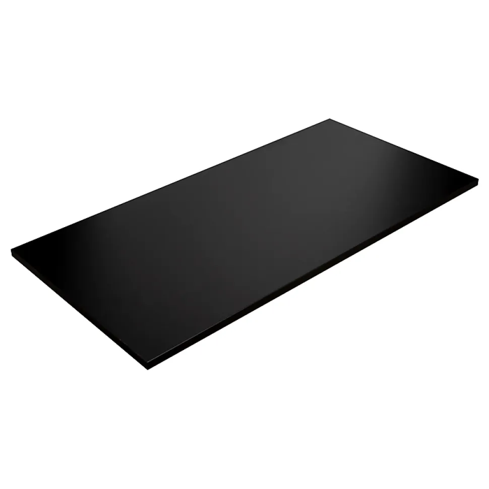 Plateau laminé noir 138 x 68 cm pour bureau, table, table basse